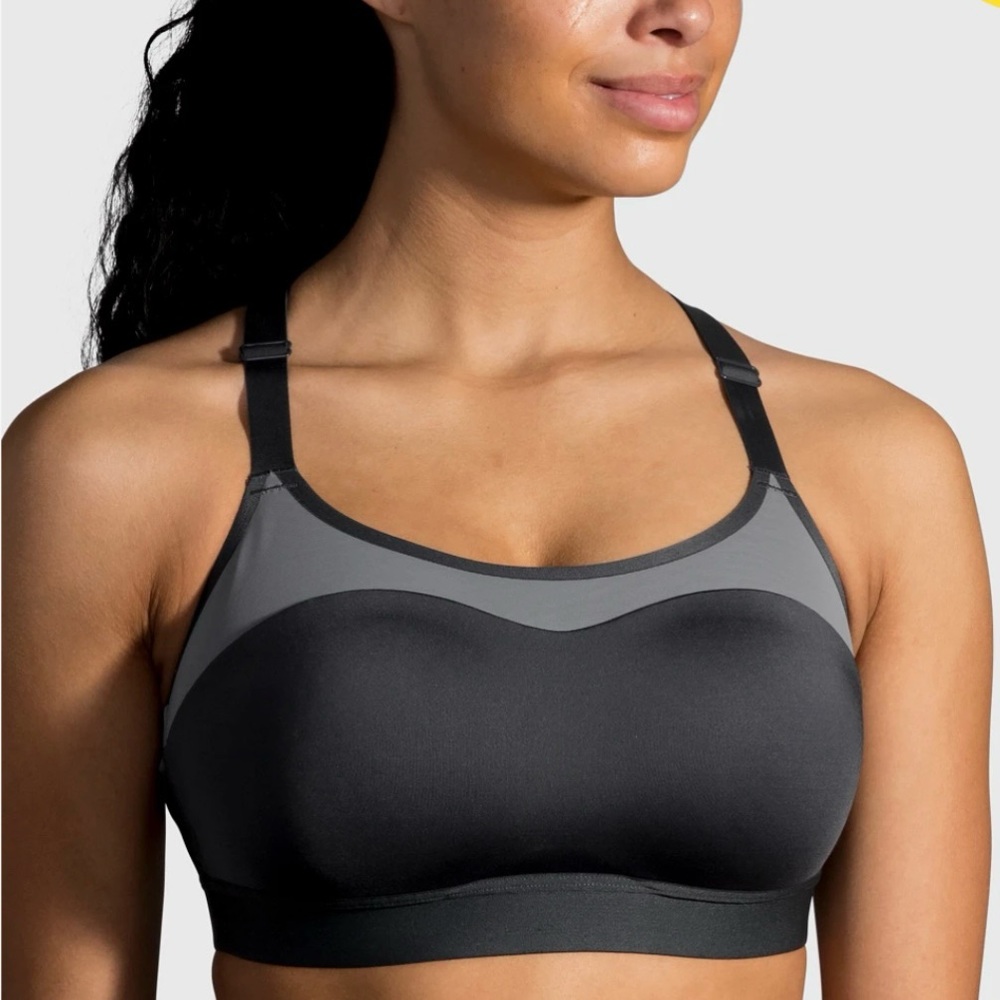 NWT Brooks Gray Dare Racerback Run Bra Size 38DD